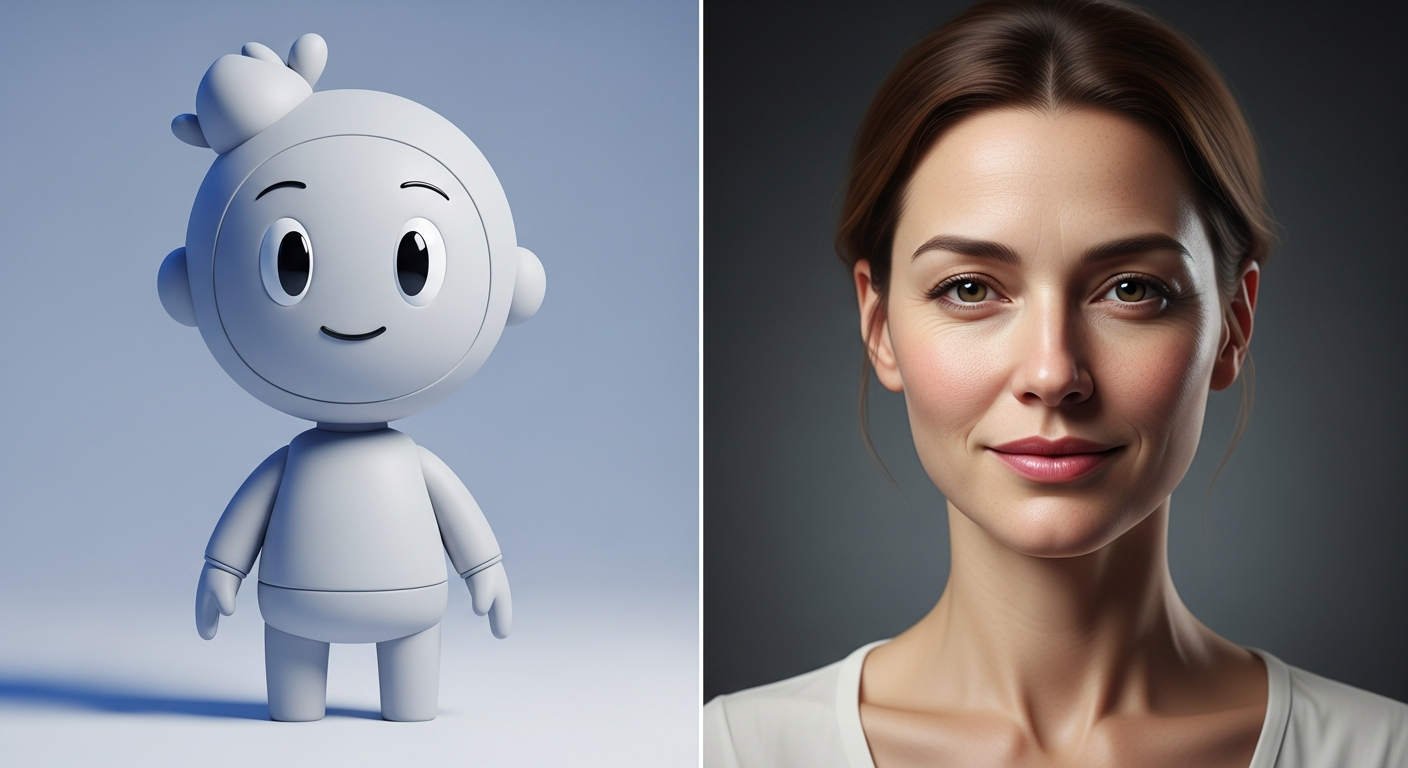 AI character customization and image generation comparison