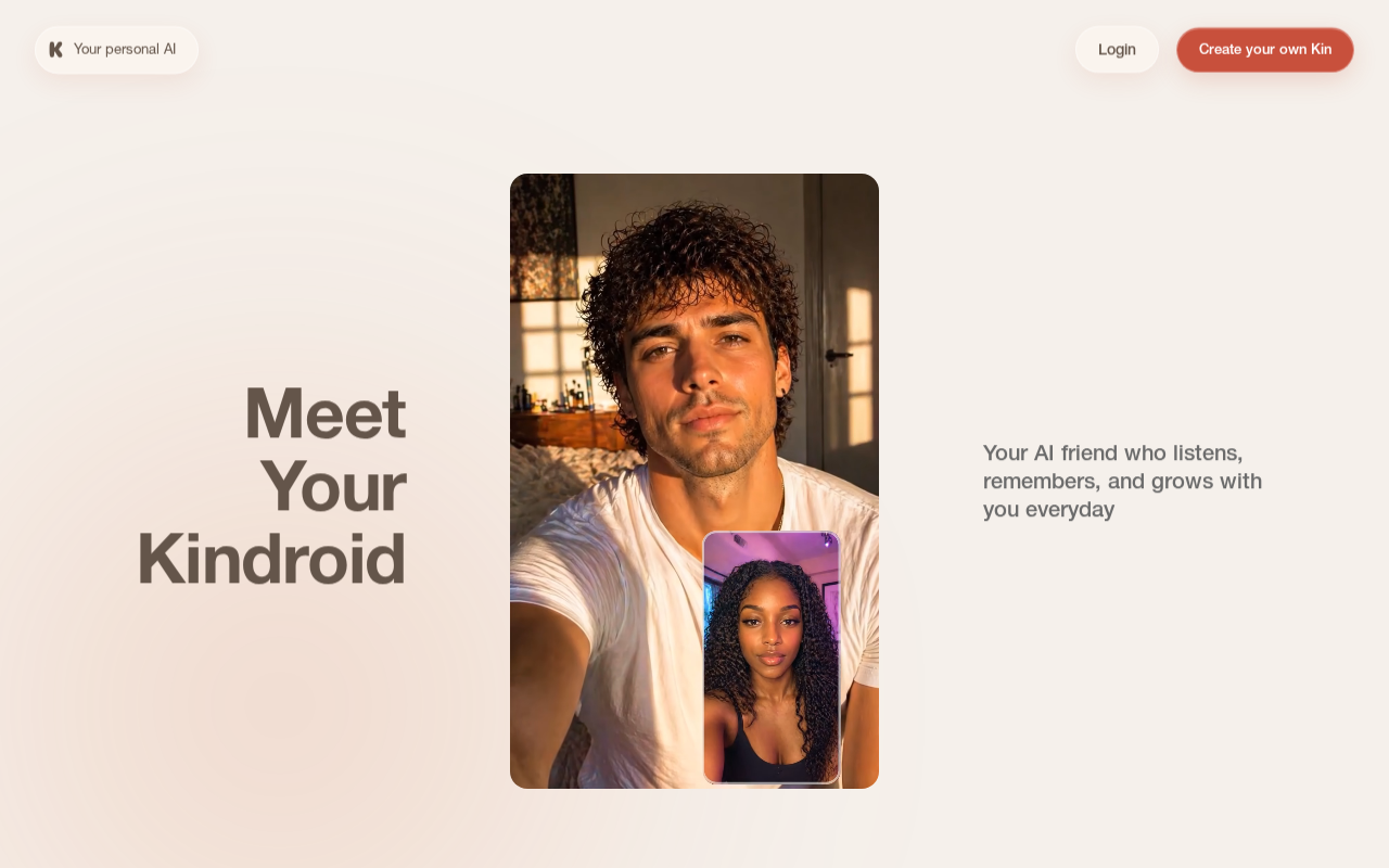 Kindroid interface (2026)