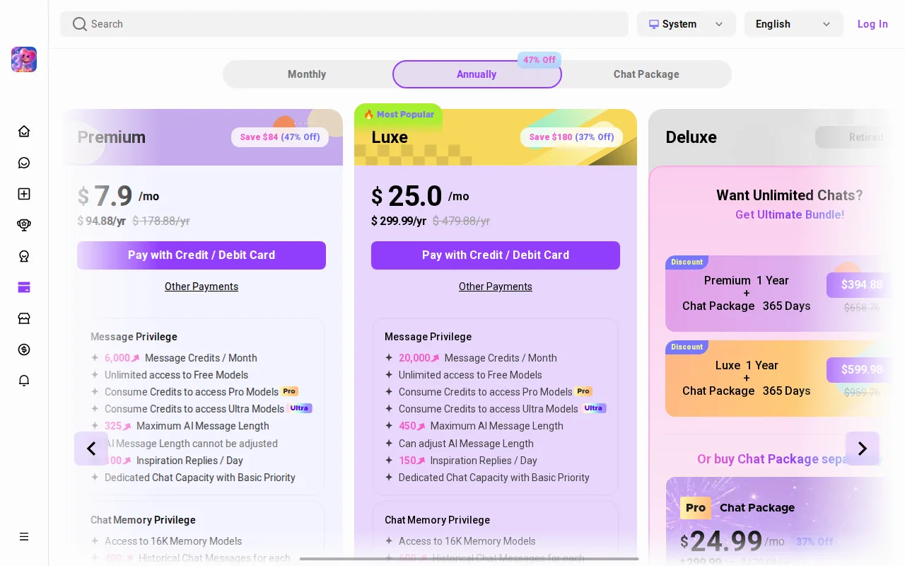 CrushOn AI interface (2026)