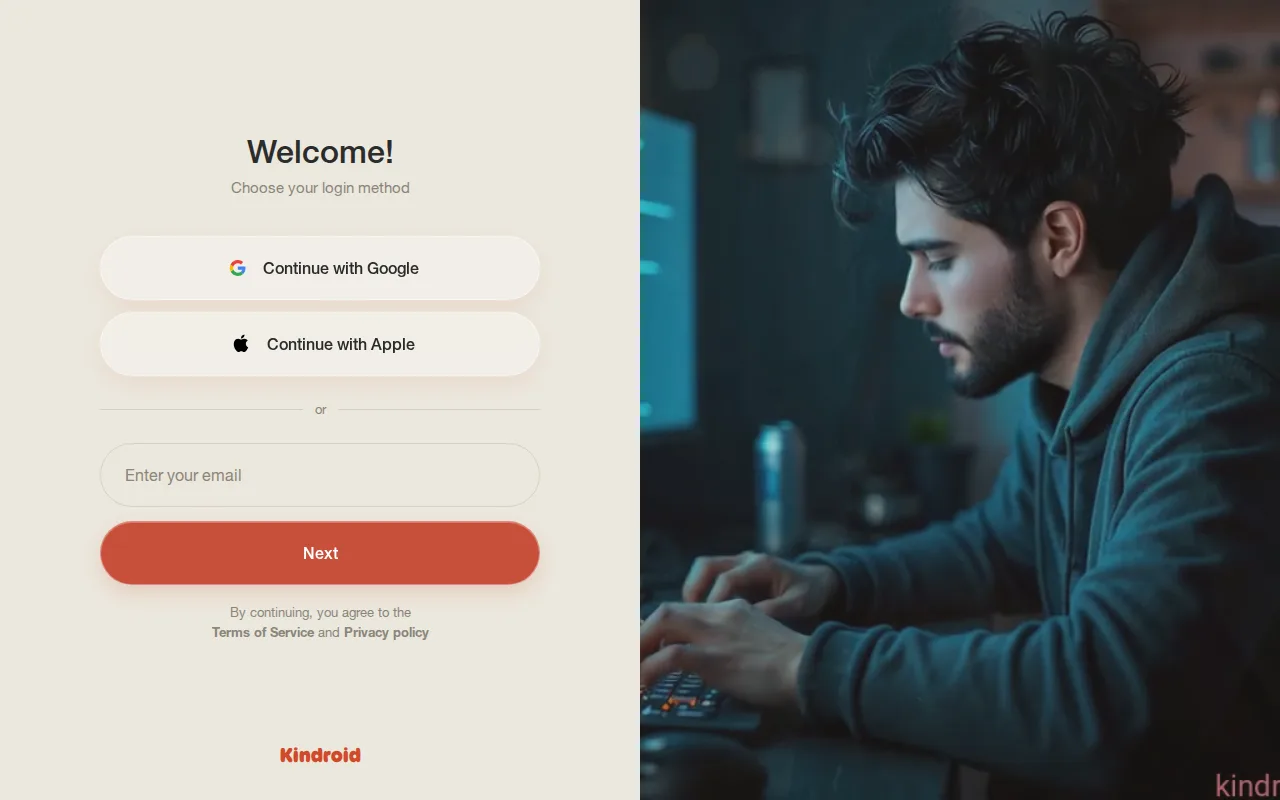 Kindroid interface (2026)