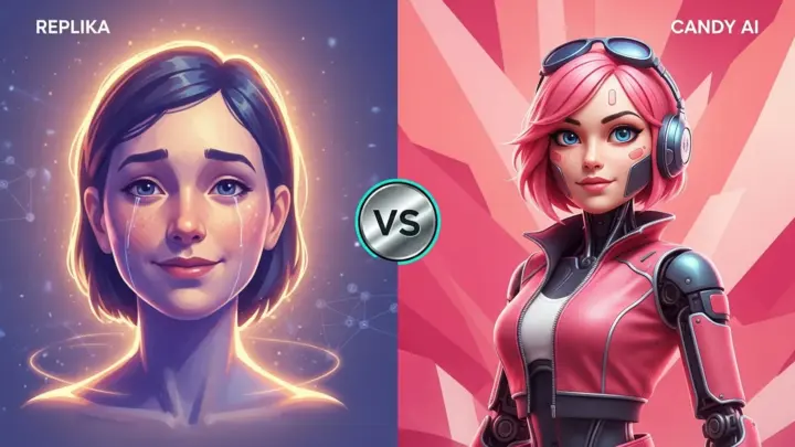 Candy AI vs Replika 2026 side-by-side comparison — conversation quality, photo generation, and pricing tested over 14 days