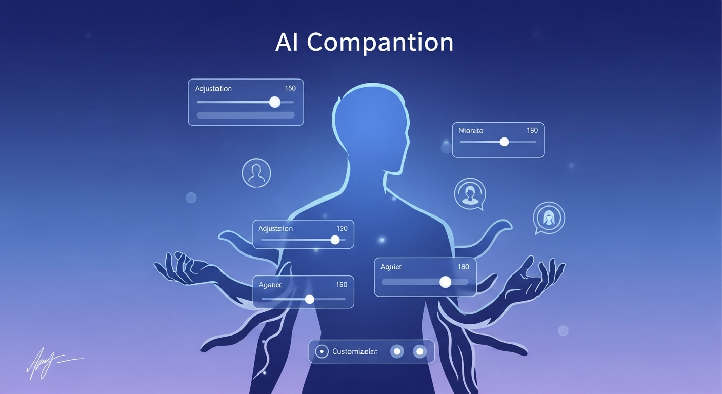 AI companion personality customization illustration