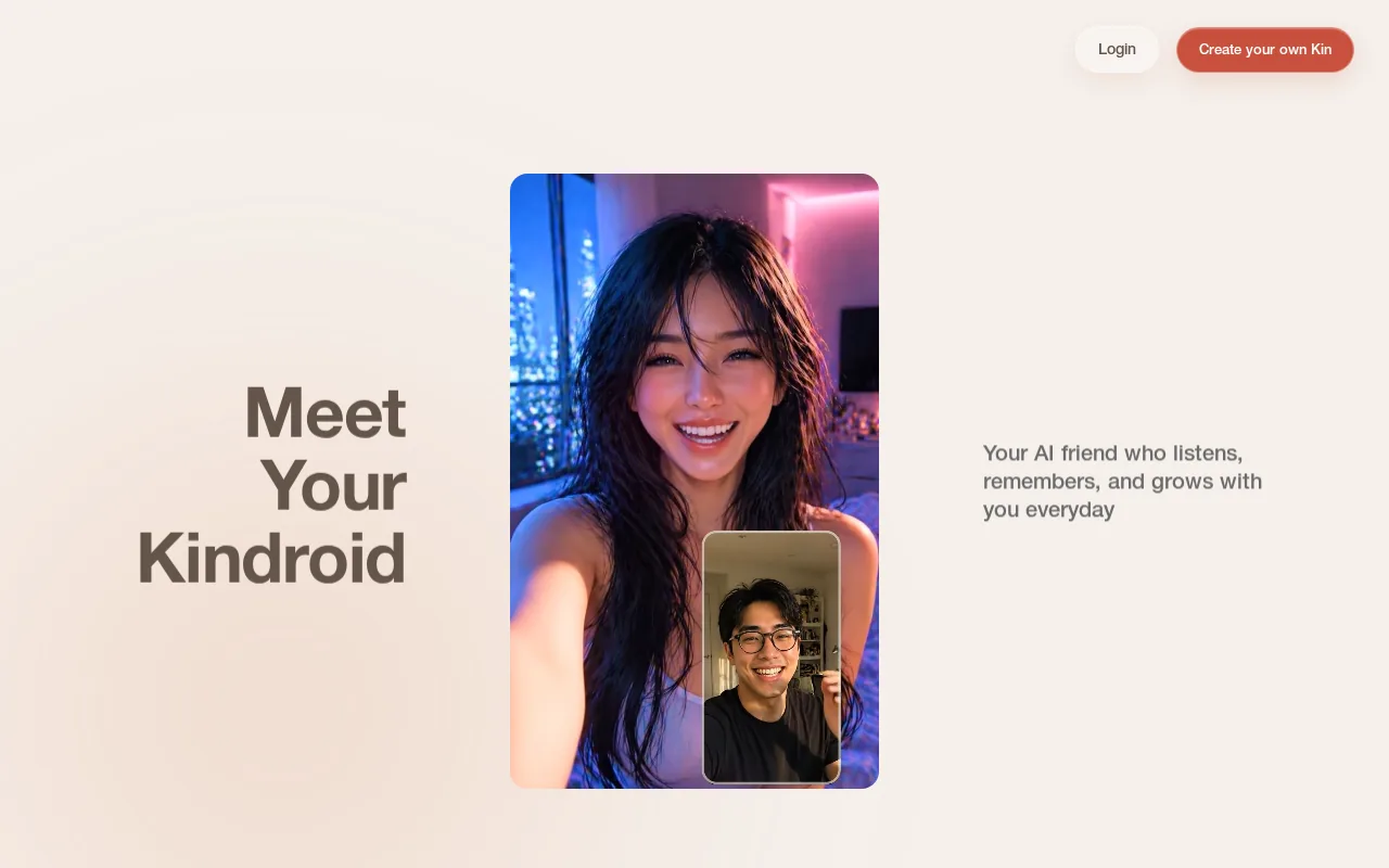Kindroid interface (2026)