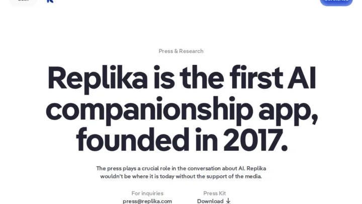 Replika interface (2026)