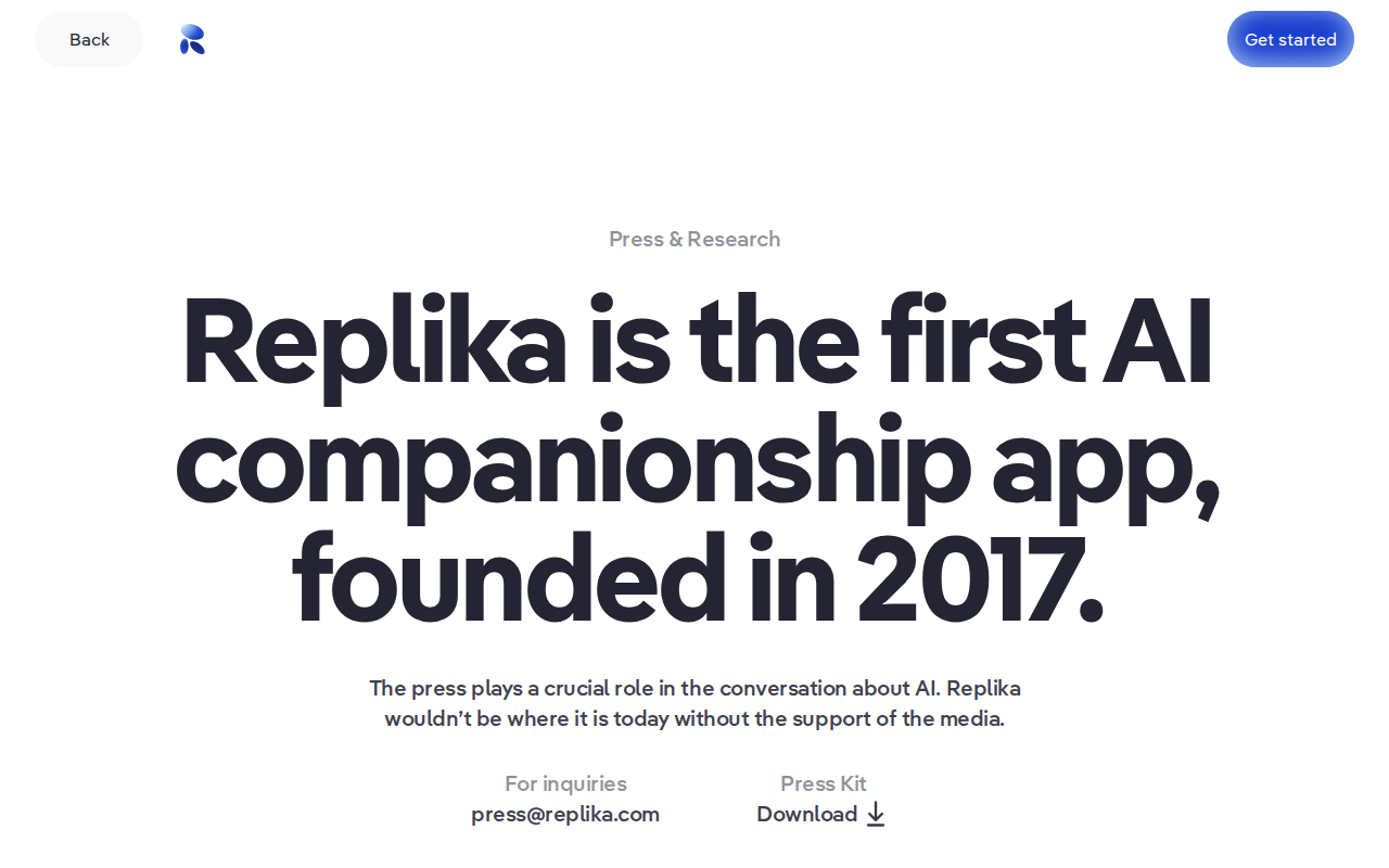 Replika interface (2026) Replika interface (2026)