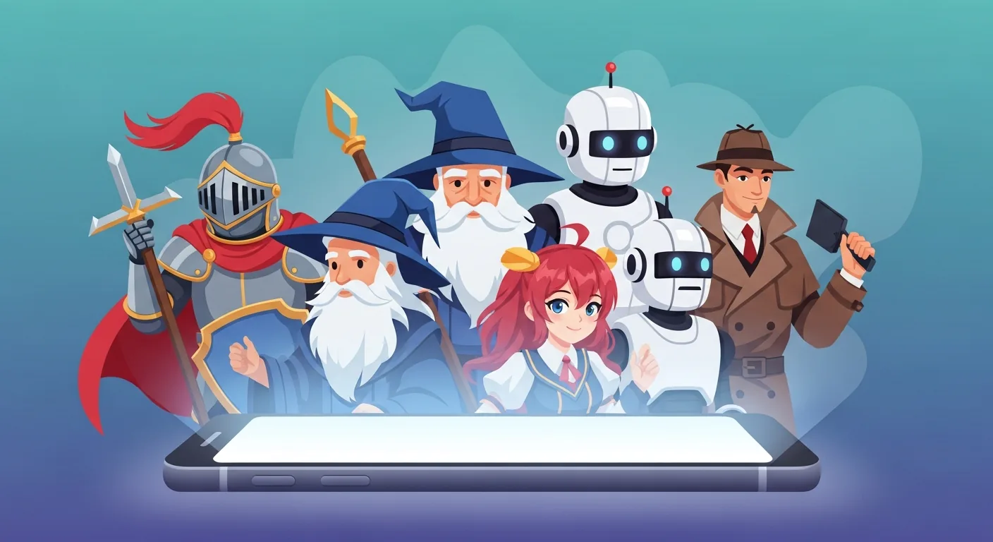 Character.AI-style role-play companion app with many fictional characters (2026)
