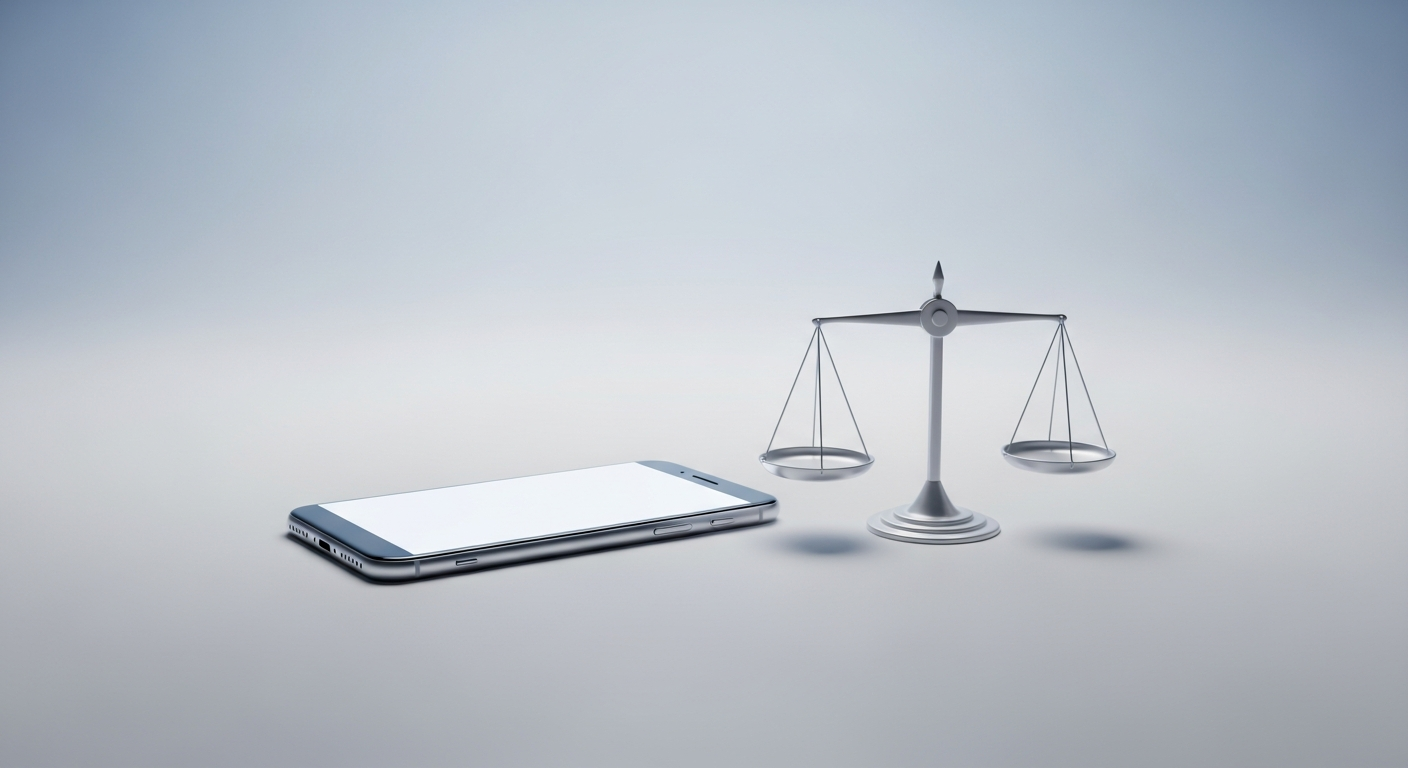 A smartphone next to a balance scale, representing the verdict on whether Replika Pro is worth its price A smartphone next to a balance scale, representing the verdict on whether Replika Pro is worth its price